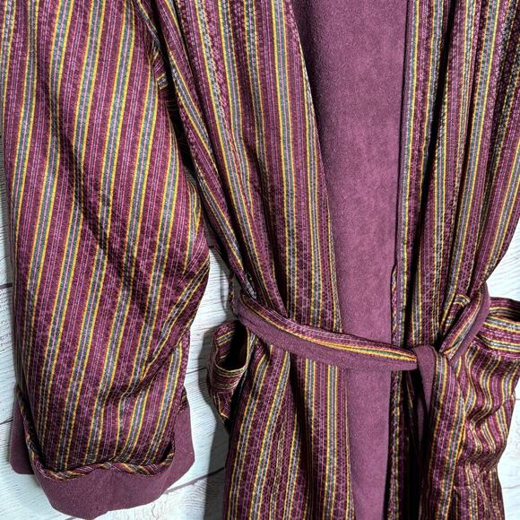 Victoria's Secret Gold Label Vintage Striped Belted Cozy Robe Size Medium/Large - Picture 7 of 13